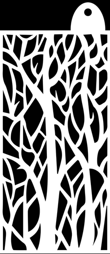 IndigoBlu Stencil 6x3" - Squiggly Tree